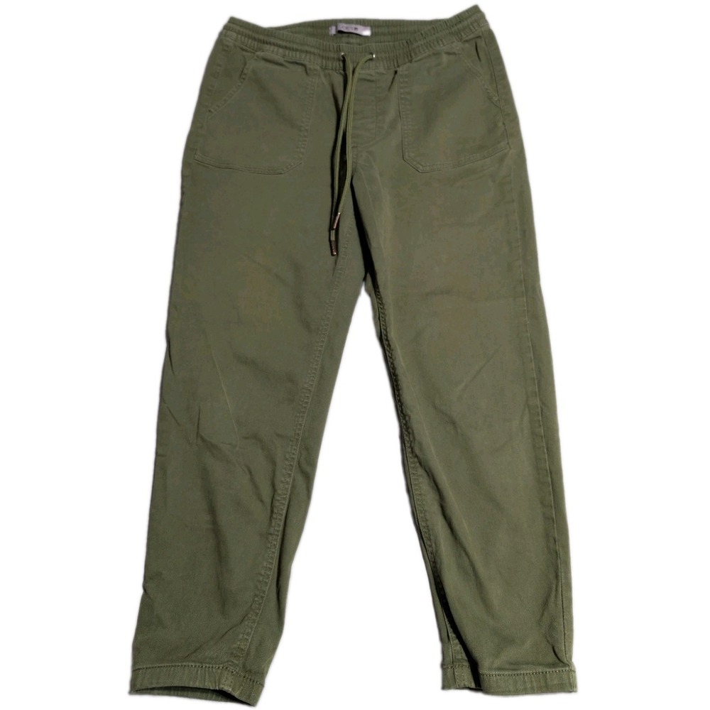 Joes Jeans Women's Jogger‎ Pants L Green Cotton Stretch Elastic Waist Drawstring